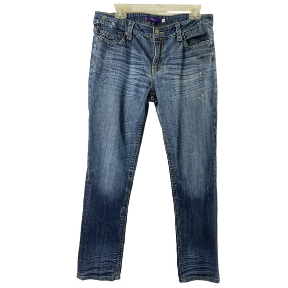 Vigoss Jeans Junior Size 11 Distress Destroyed Holes Medium Wash Denim Skinny‎ - Picture 1 of 15